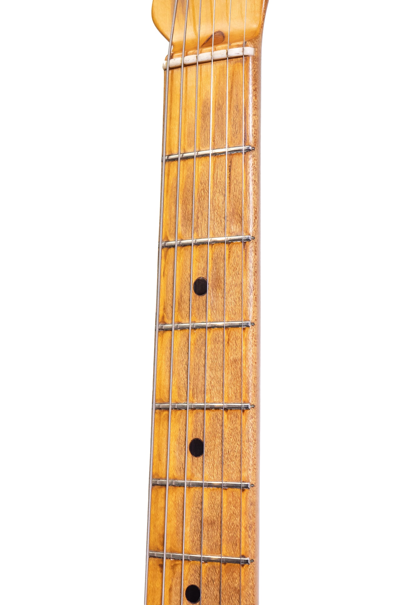 fretboard from a Vintage 1952 Fender Telecaster electric guitar