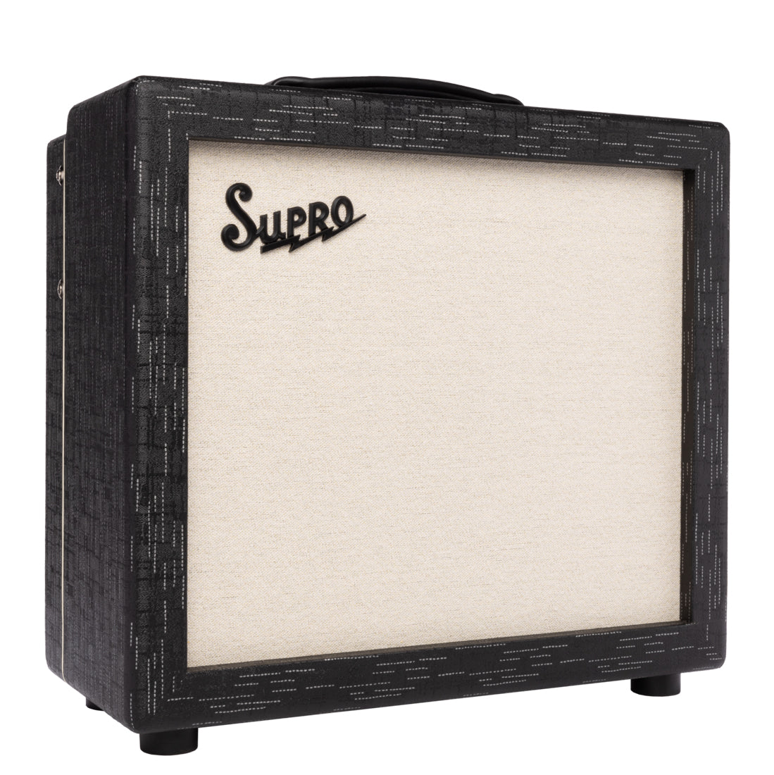 Supro Amulet 15 Watt guitar amp in black tolex with cream grill cloth - right side