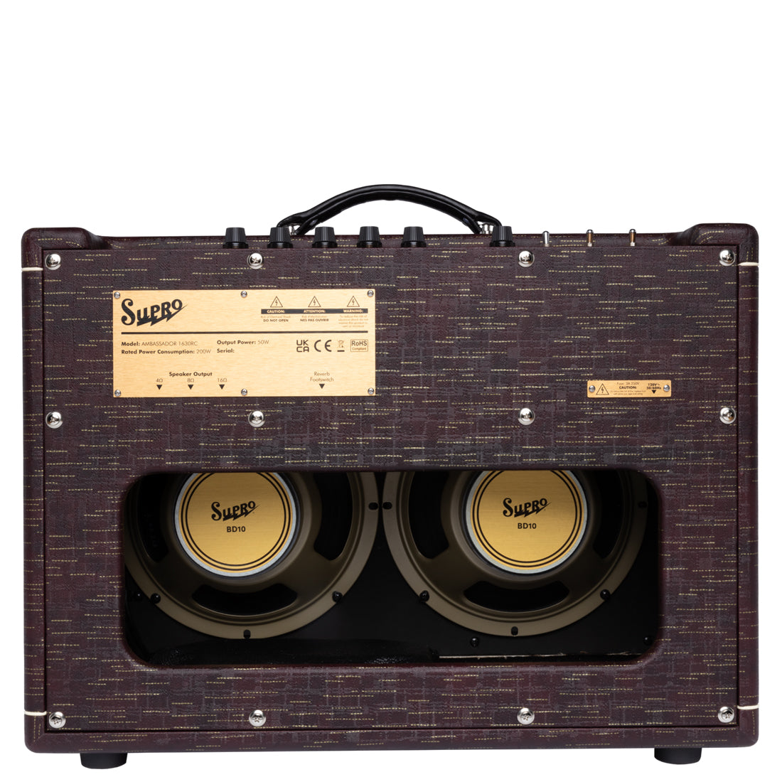 Supro Ambassador Custom 2x10 Burgundy - back
