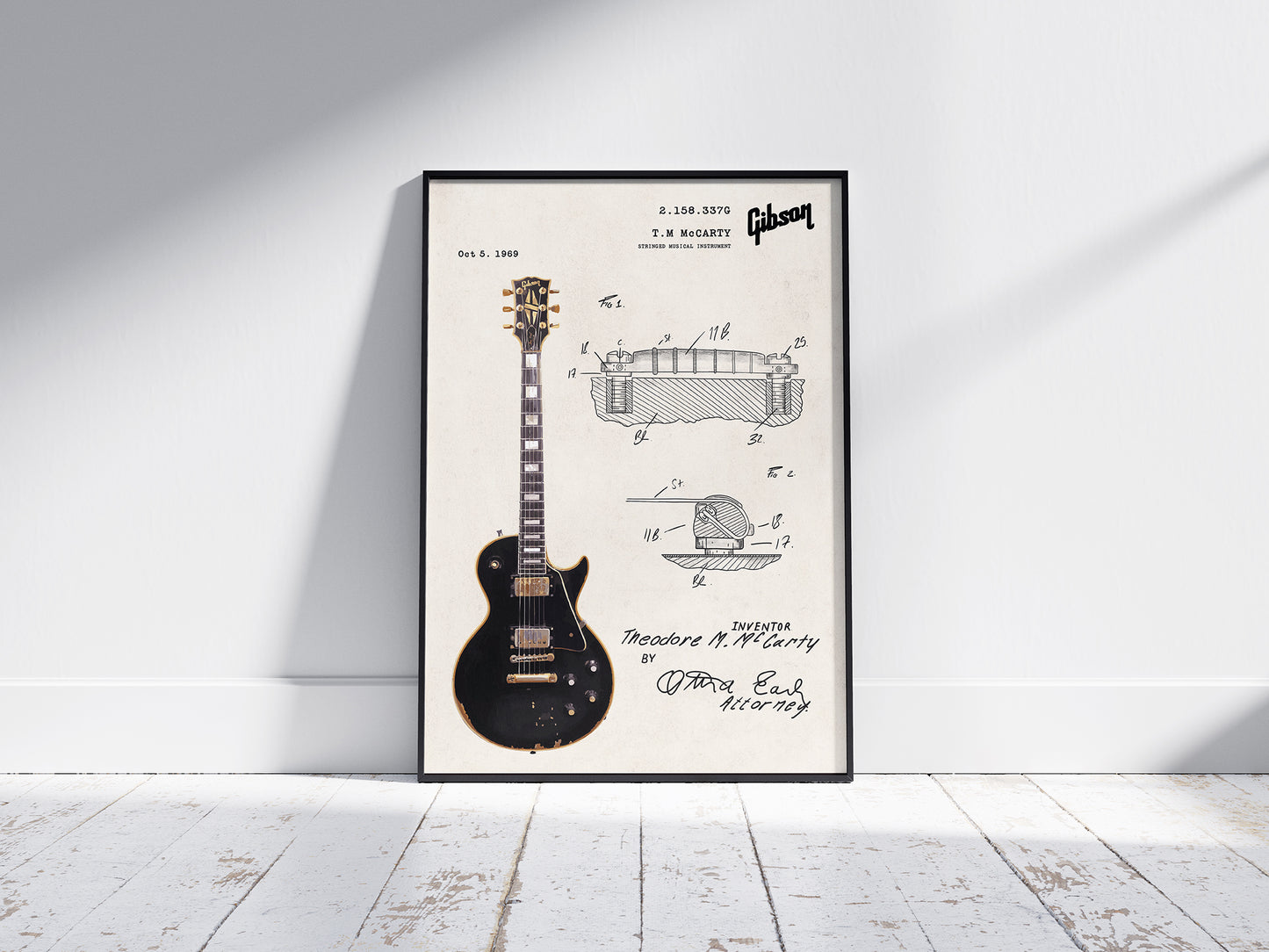 'The Gibson Les Paul Custom Patent' Print