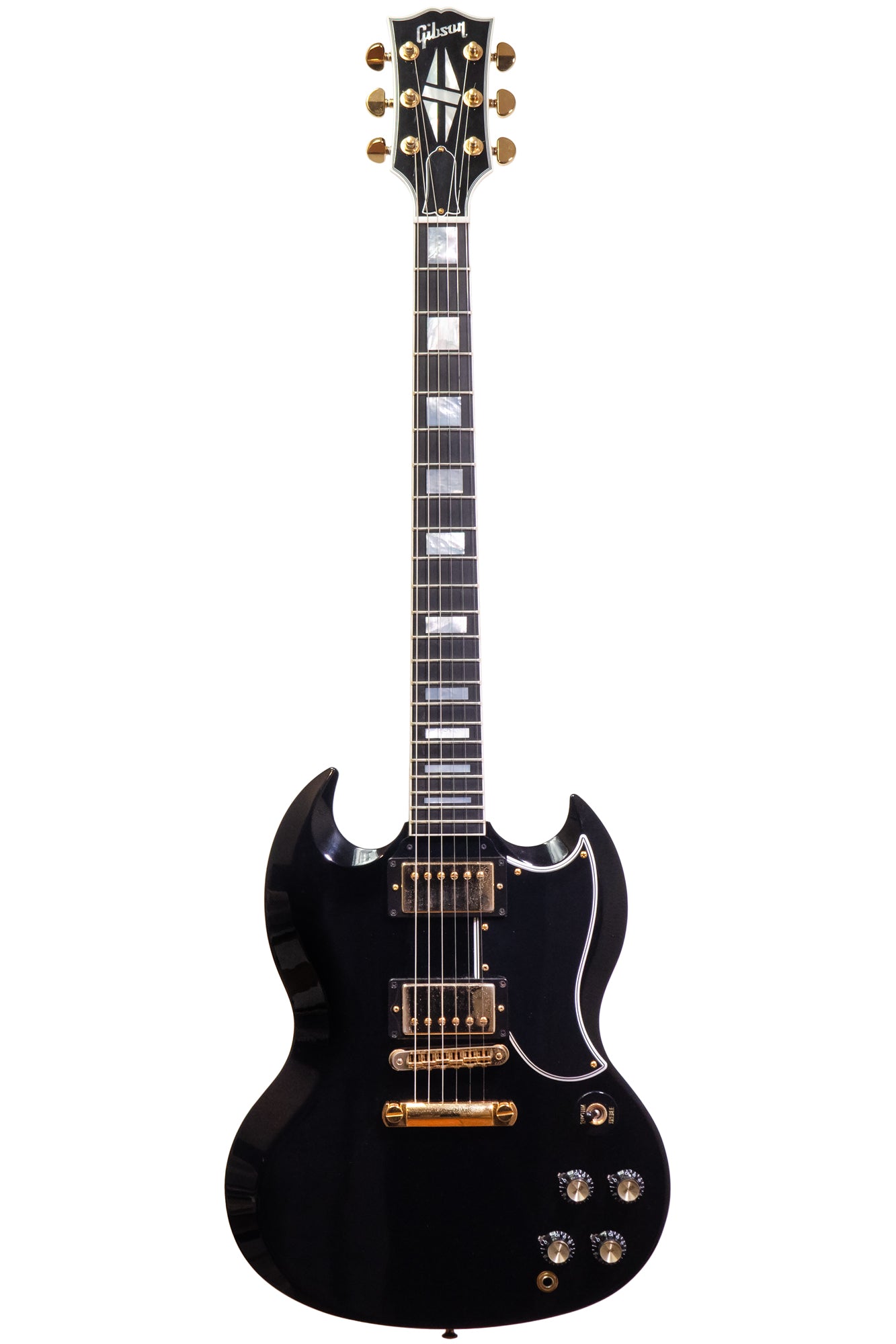 2017 Gibson Custom Shop '64 Reissue SG Custom electric guitar in black with gold hardware