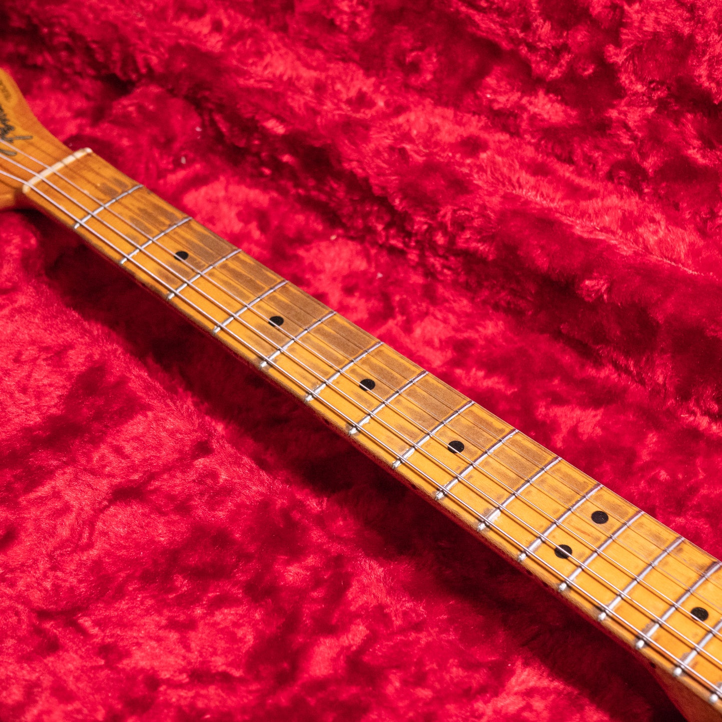 fretboard from original vintage 1952 Fender Telecaster electric guitar