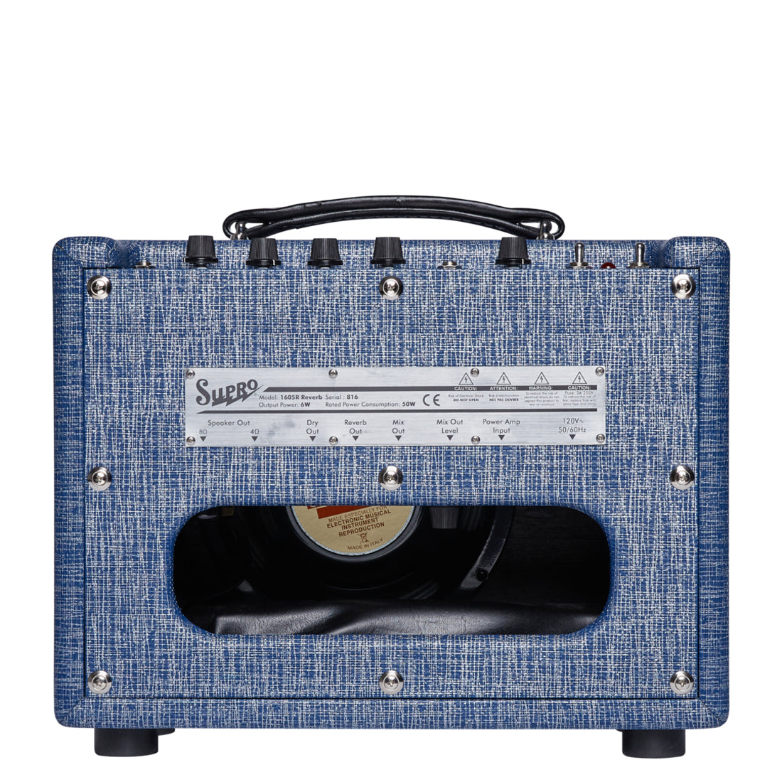 Supro 64 Reverb in blue tolex - back