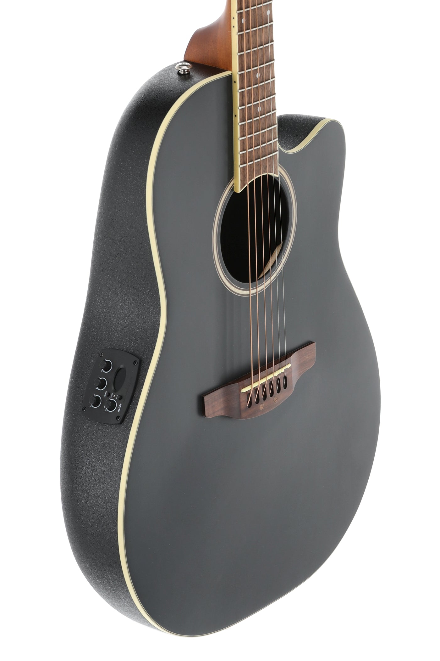 Ovation Applause E-Acoustic Guitar AB24II CS Mid Cutaway - Black Satin