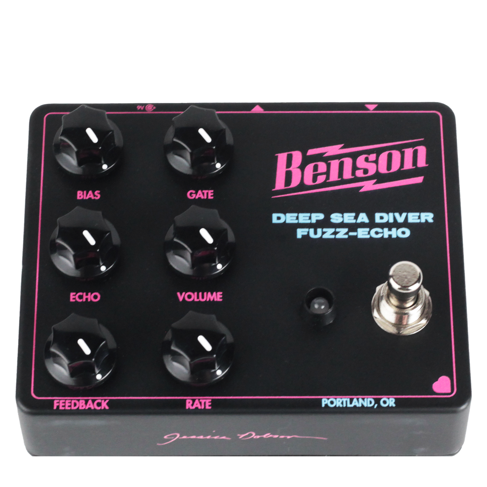 Benson Amps Deep Sea Diver Fuzz-Echo -bottom edge with signature