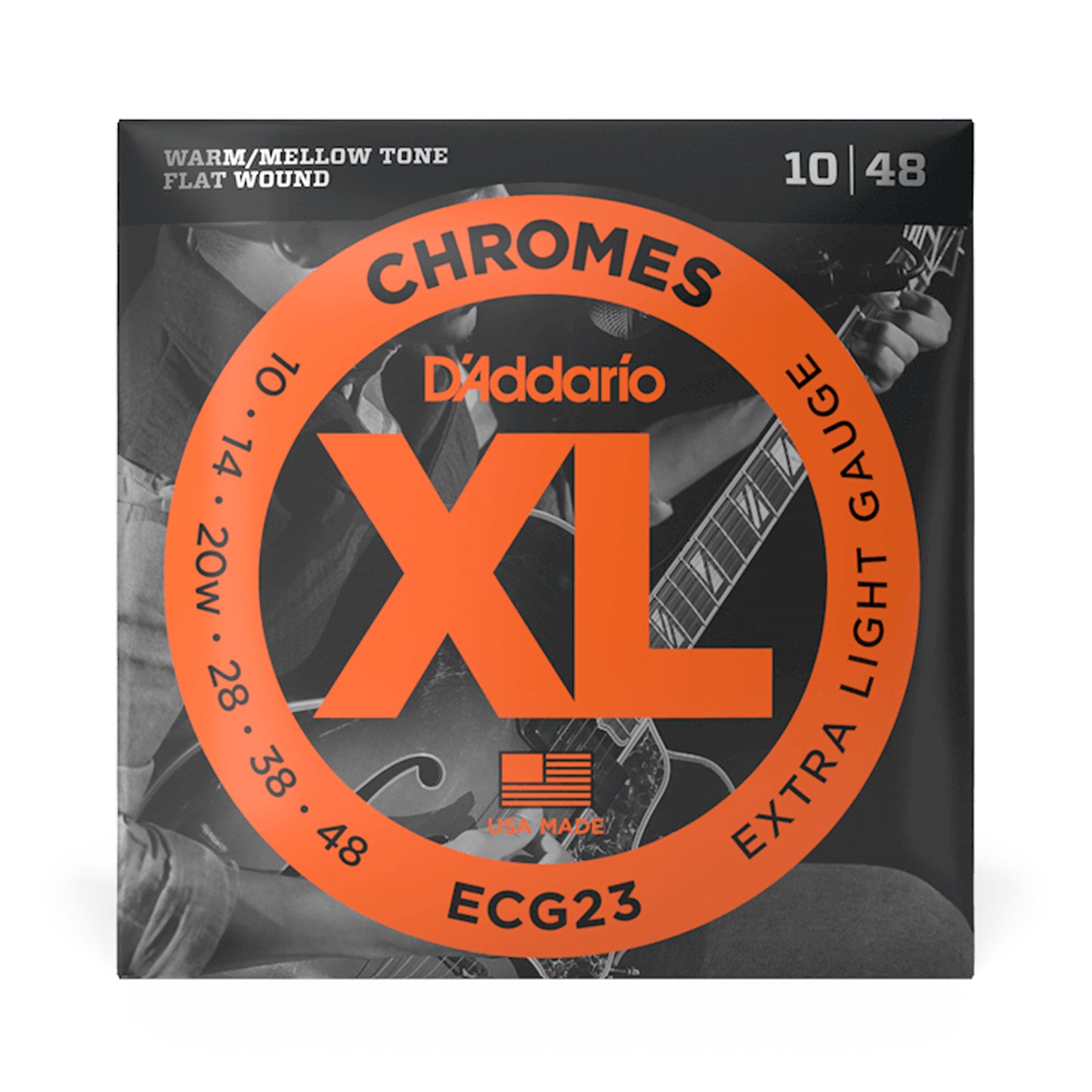 D'addario XL Electric Flat Wound Strings ECG23 10-48 Gauge