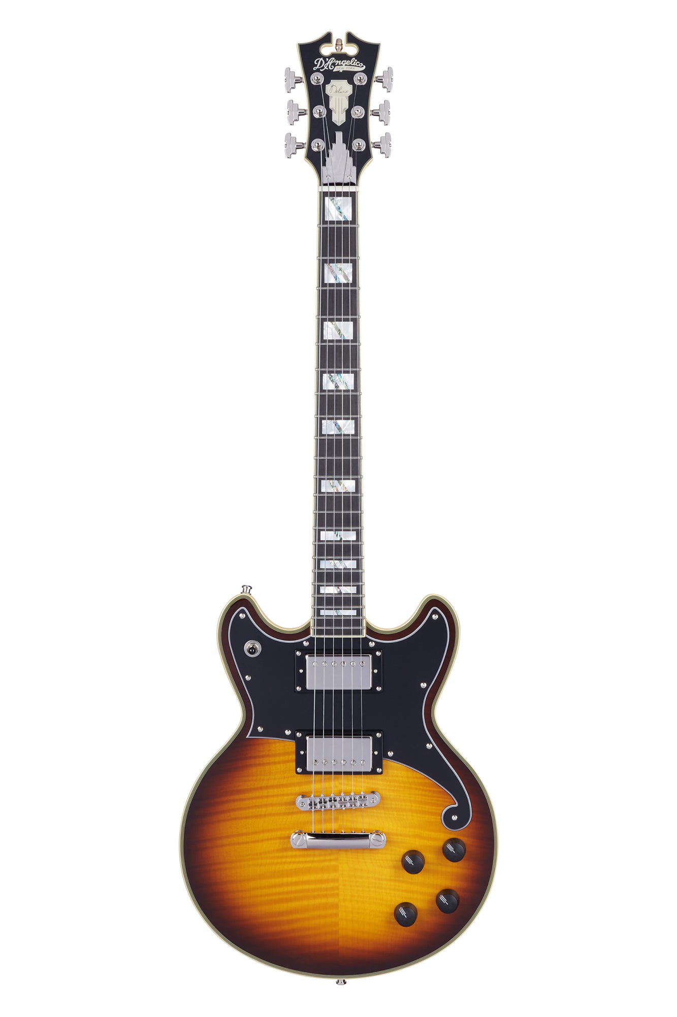 D'Angelico Deluxe Brighton finished in Vintage Sunburst