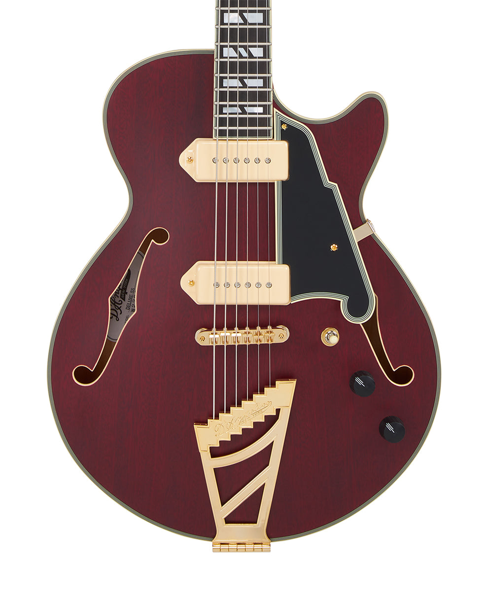 D'Angelico Deluxe SS Baritone - Satin Trans Wine