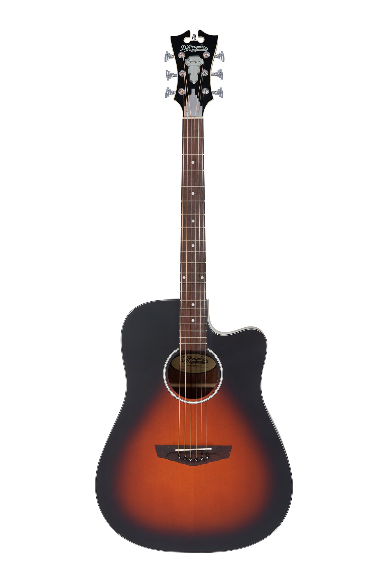 Vintage Sunburst D'angelico Acoustic 6 String guitar with cutaway