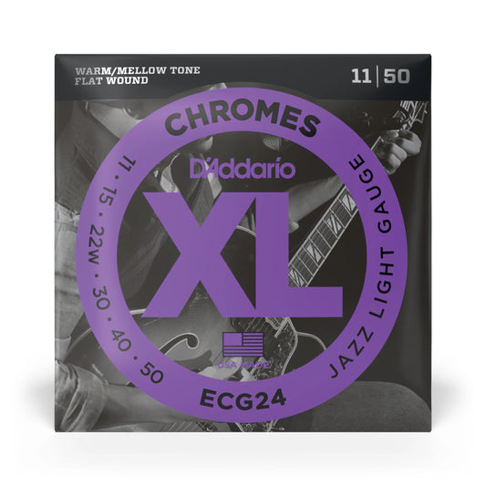 D'addario XL Electric Flat Wound Strings ECG24 Light (11-50)