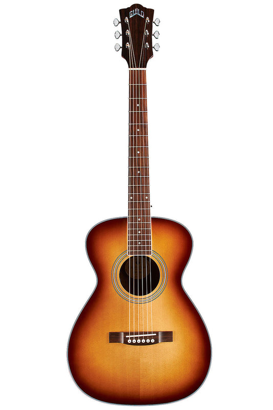 front of a Guild M-260E Deluxe finished in a faded edge sunburst