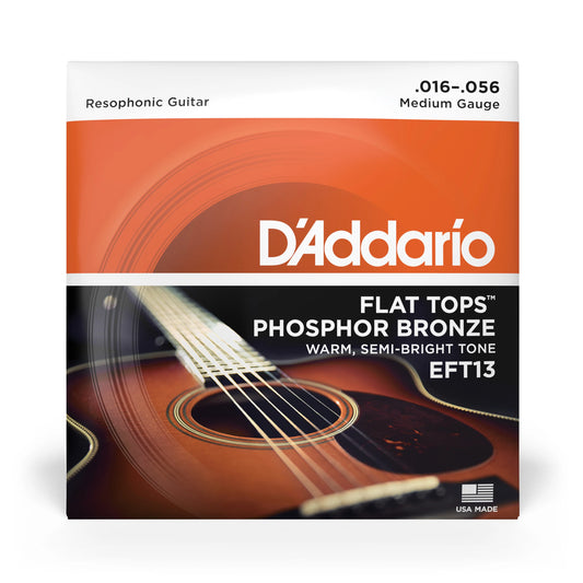 D'Addario EFT13 Resonator Guitar Phosphor Bronze - Medium (16-56)