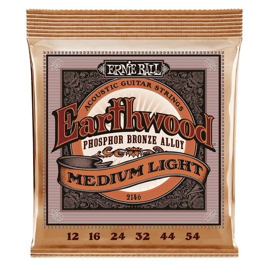 Earthwood Phosphor Bronze Medium Light Acoustic Strings 2146 Pack