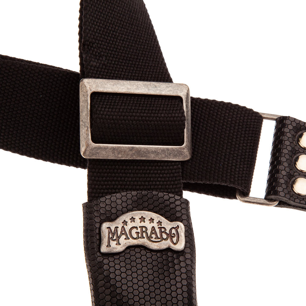 Magrabo Stripe SC Cotton Black 5 cm terminals Twinkle Black, Recta Silver Buckle