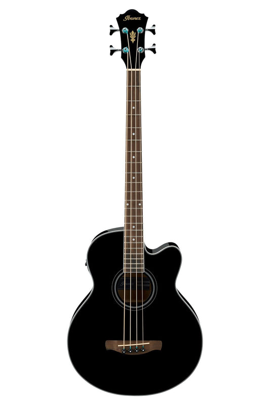 New black Ibanez acoustic bass guitar