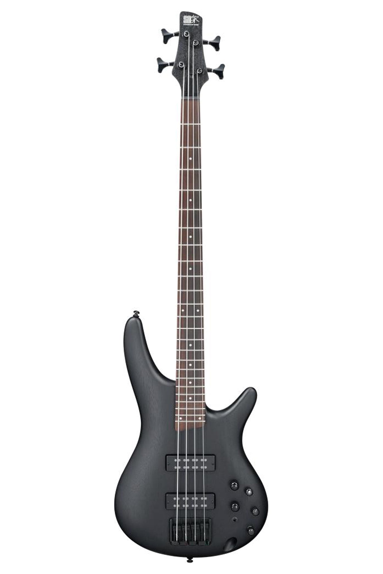 Weathered Black 4 String Ibanez Bass 