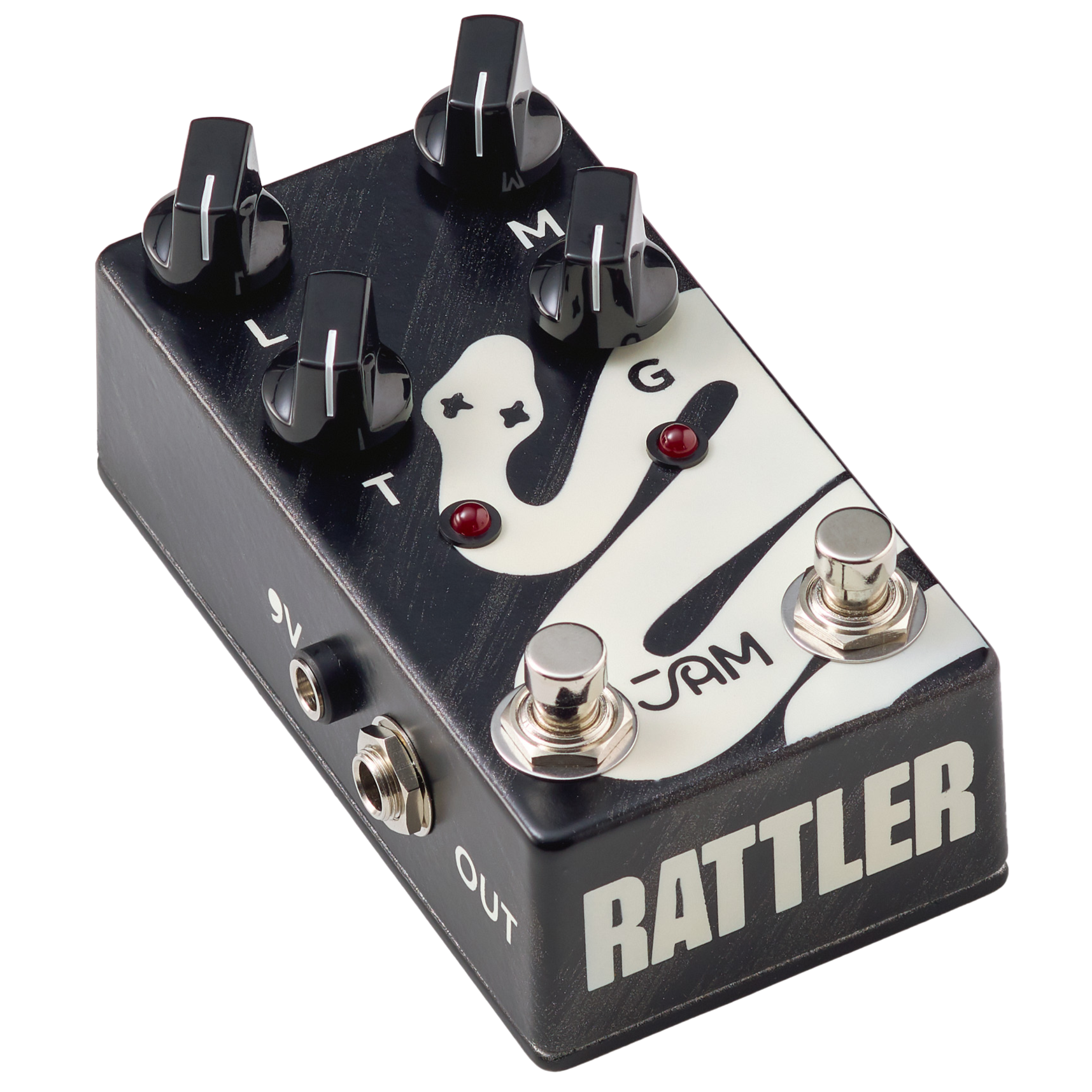 Jam Pedals Rattler Bass Distortion effect pedal side inputs