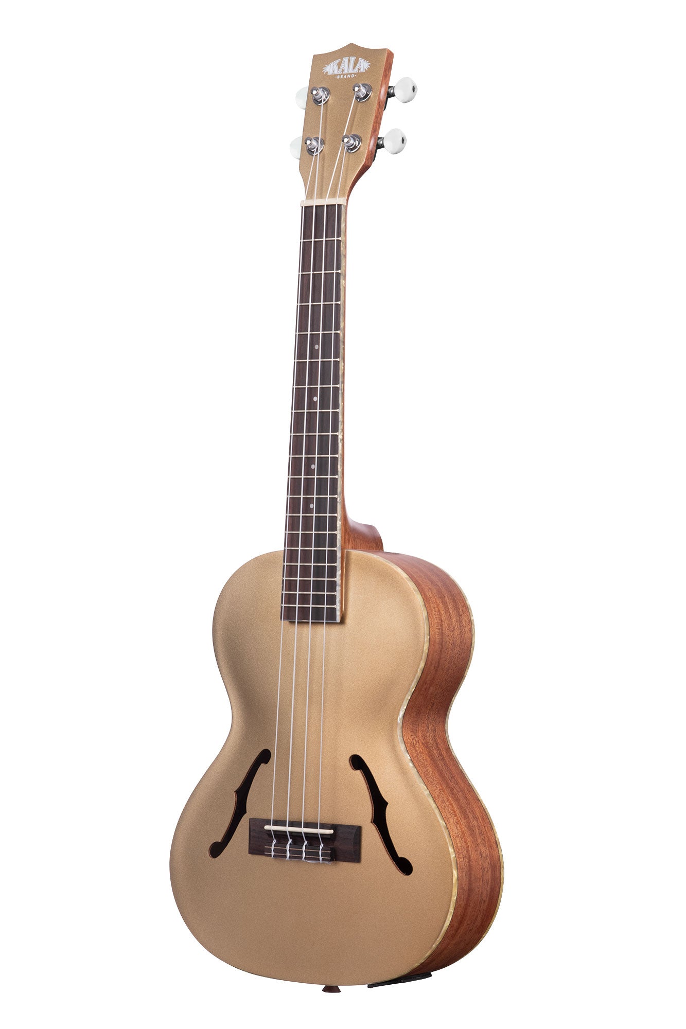 Kala Kalamazoo Archtop Tenor Ukulele finished in Gold - right side