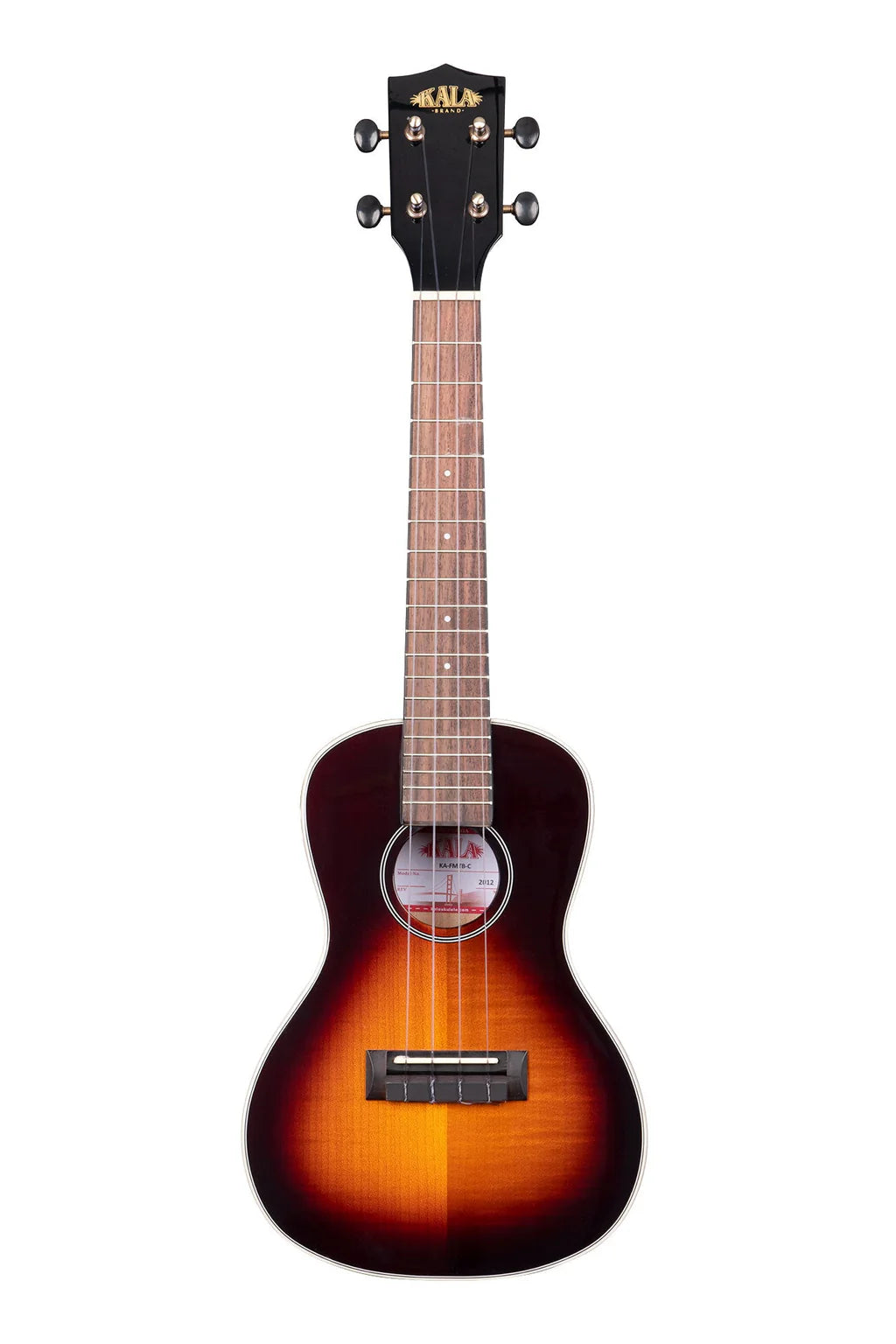 Kala Gloss Flame Maple Sunburst Concert Ukulele - KA-FMTB-C front view