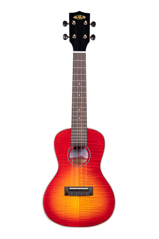 Kala Gloss Flame Maple Cherry Sunburst Concert Ukulele - KA-FMCB-C 