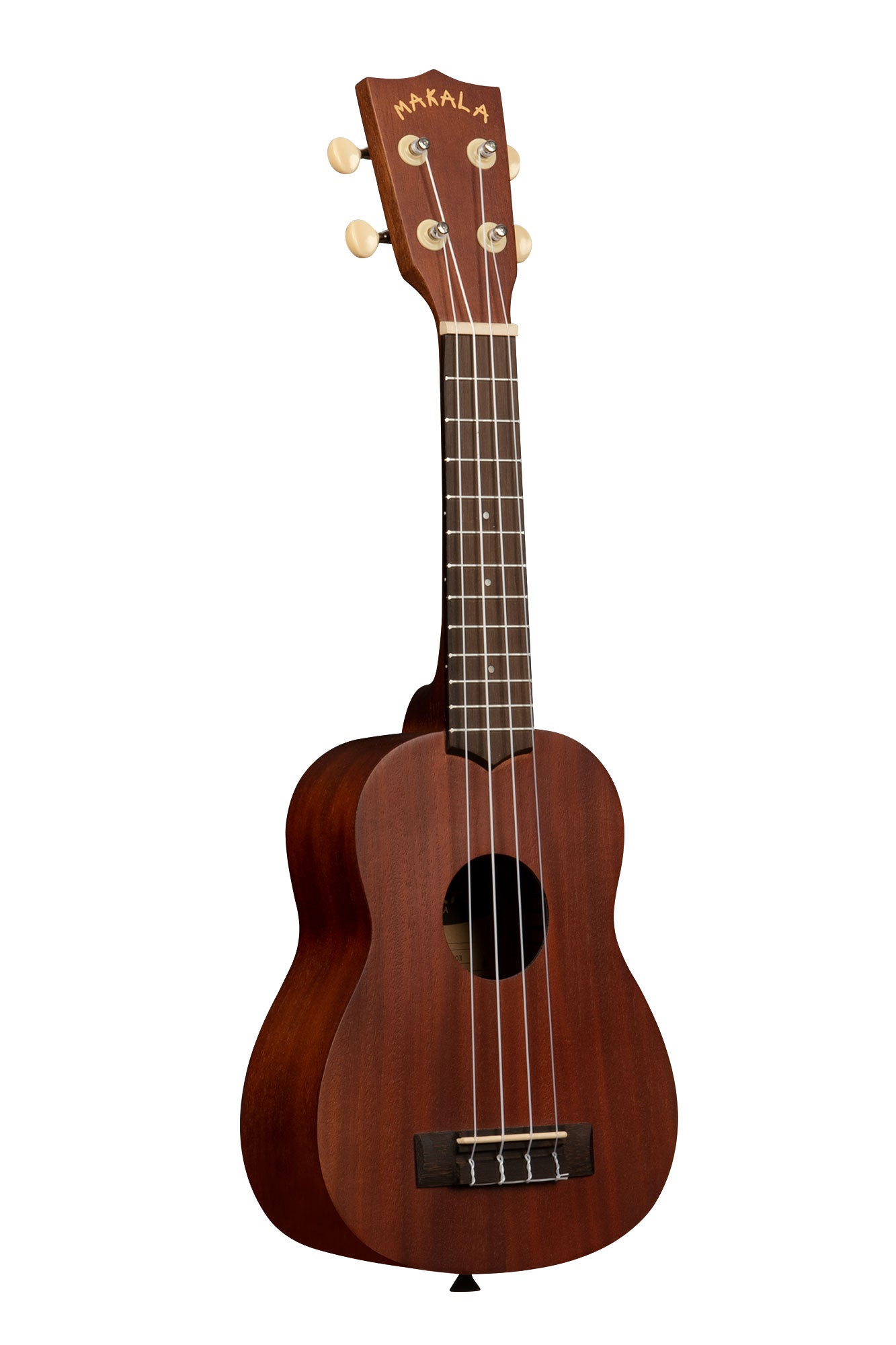 Makala MK-S Soprano Ukulele finished in natural mahogany - left side