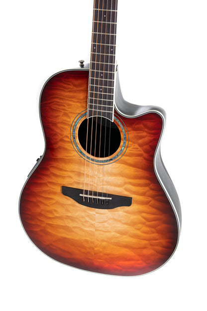 Ovation E-Acoustic Guitar Celebrity Standard Plus Mid Cutaway - Cognac Burst Gloss