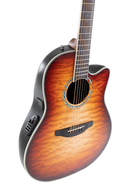 Ovation E-Acoustic Guitar Celebrity Standard Plus Mid Cutaway - Cognac Burst Gloss