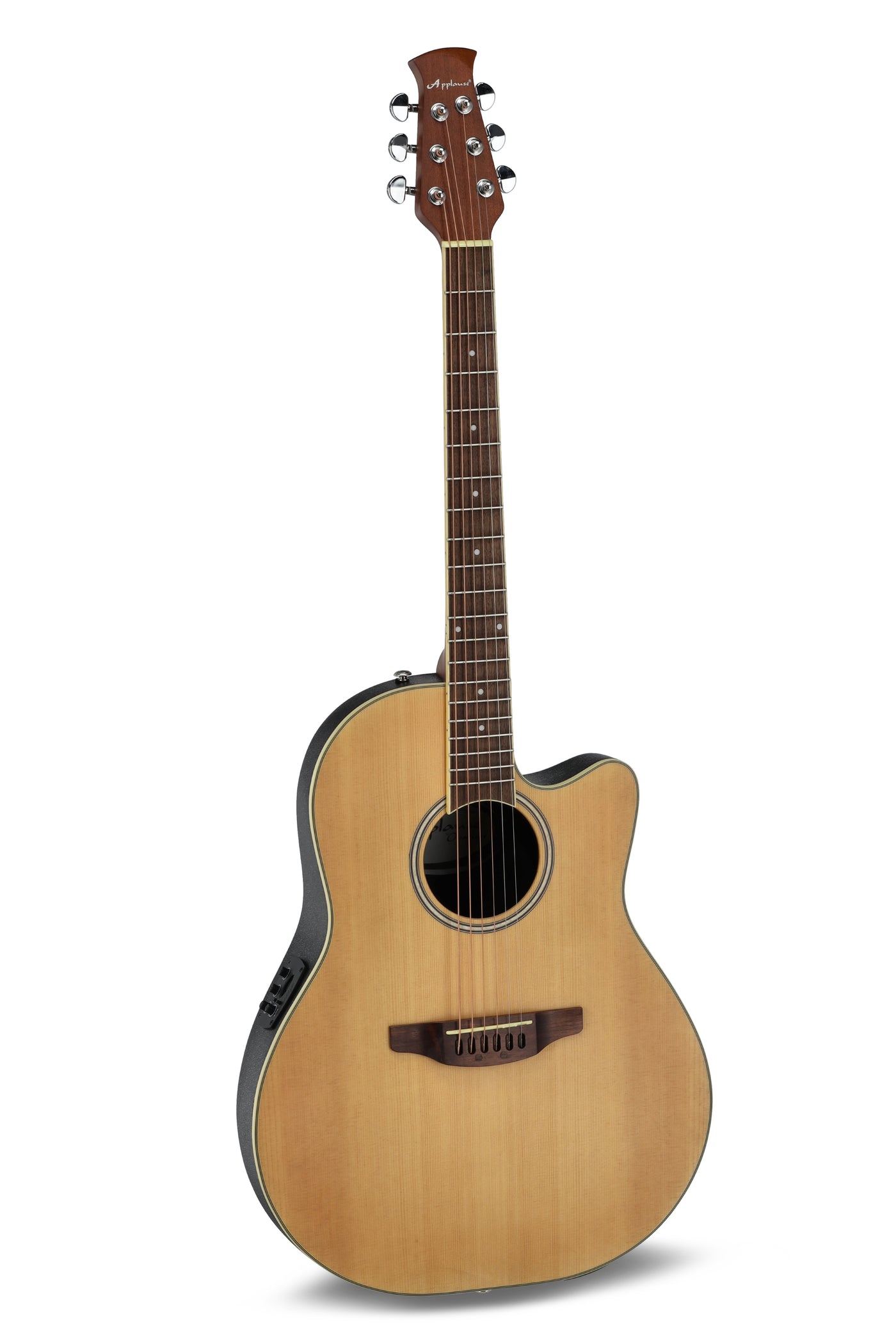 Cheap ovation bowl back guitar with natural finish