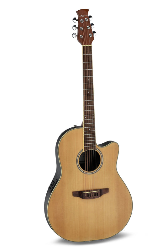 Cheap ovation bowl back guitar with natural finish