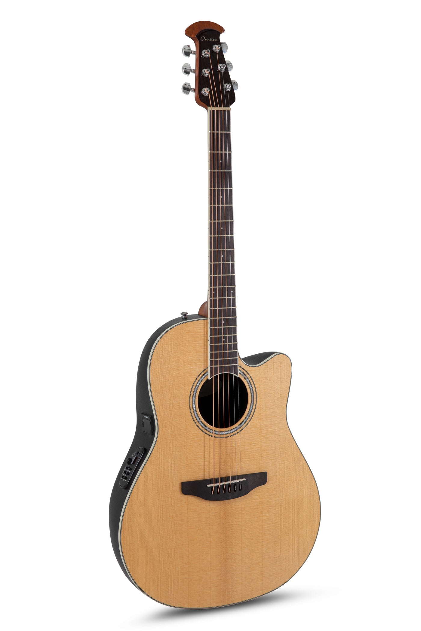 Natural finish ovation celebrity bowl back guitar