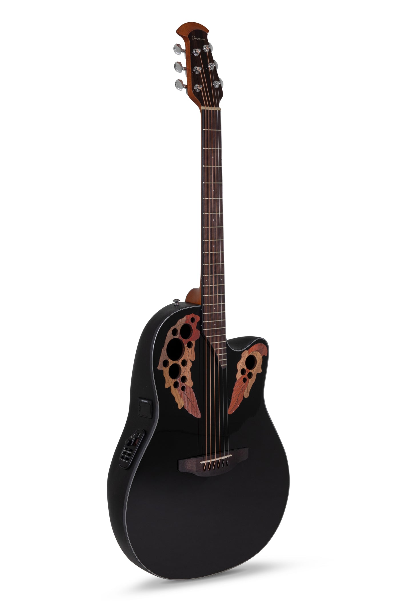 Black ovation bowl back guitar