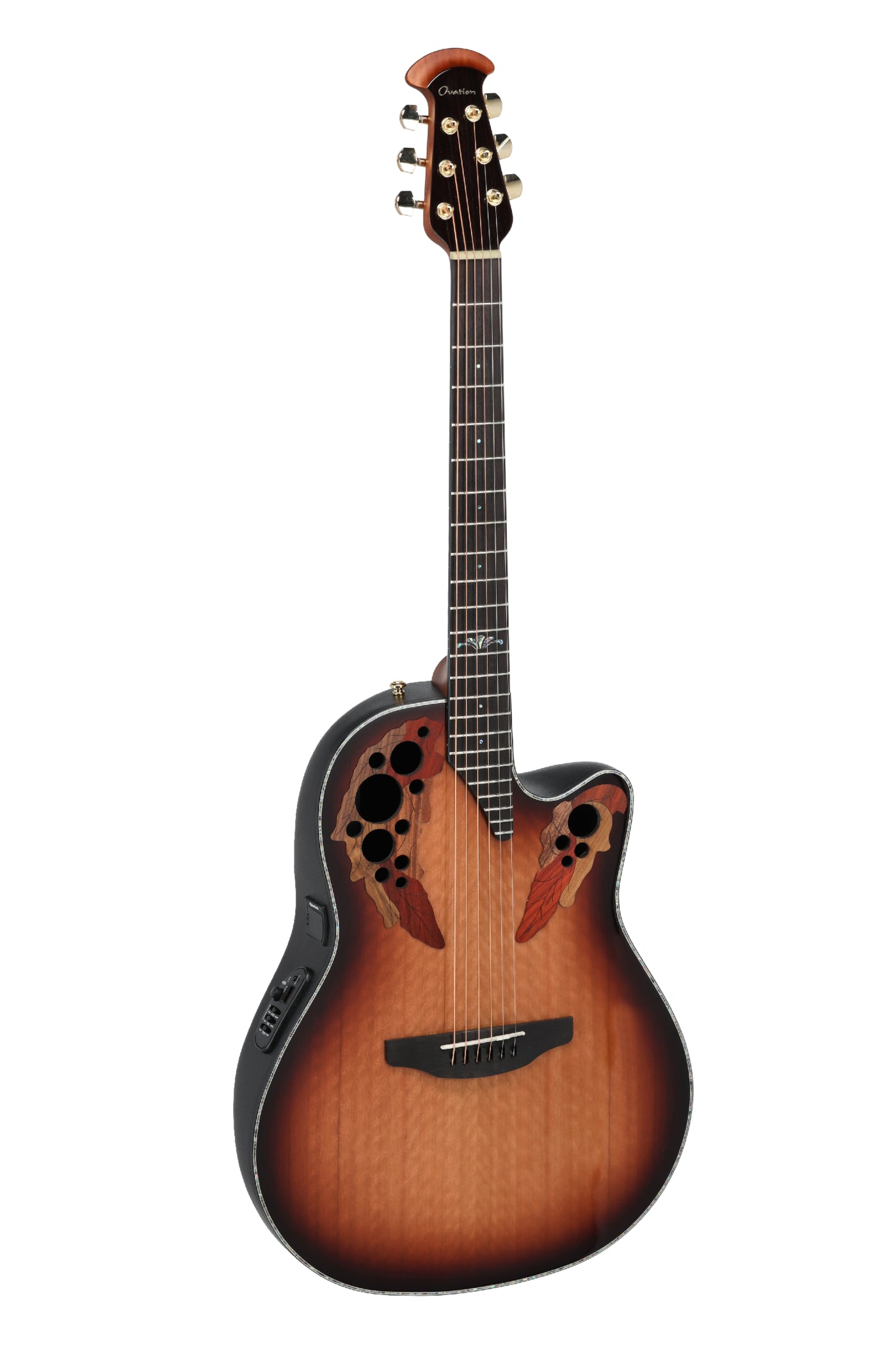 Beautiful ovation guitar in sunburst