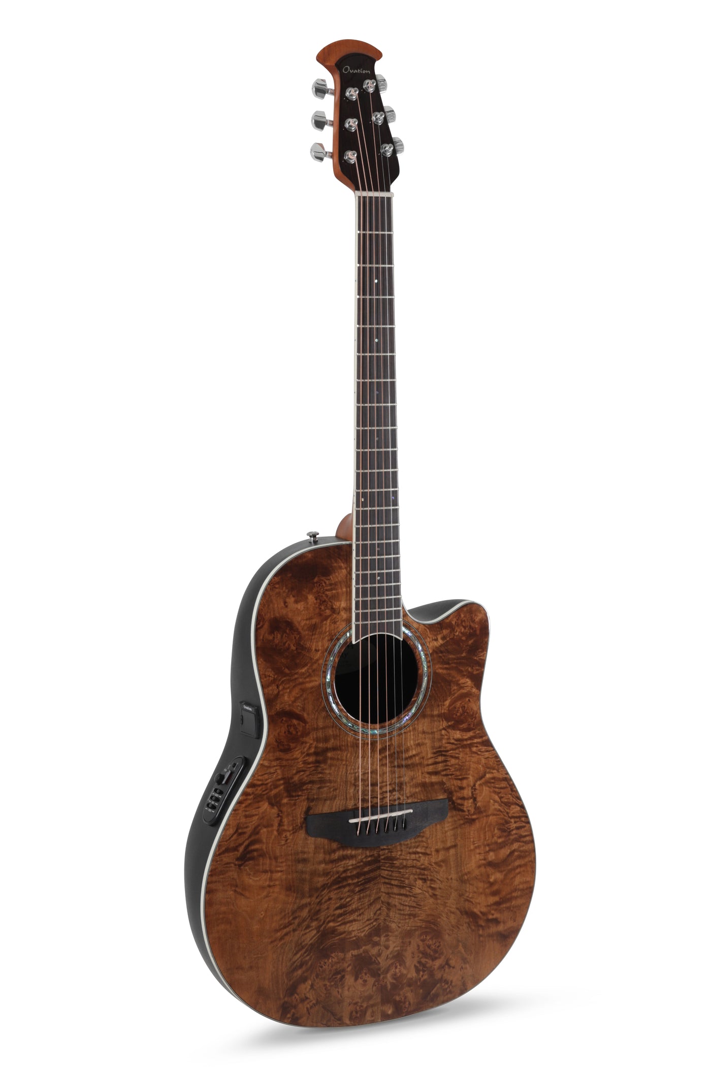 Nutmeg Burled Maple Ovation acoustic guitar