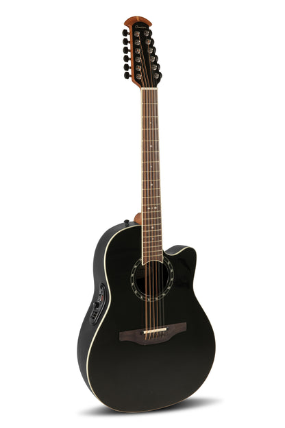 12-string ovation acoustic guitar in black