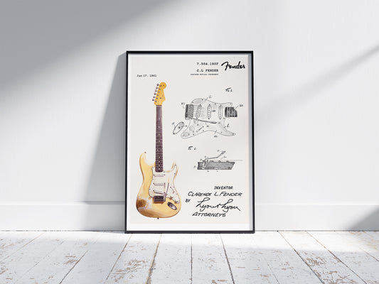 'The Fender Stratocaster Patent' Print