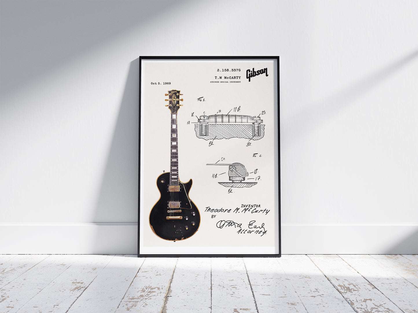 'The Gibson Les Paul Custom Patent' Print