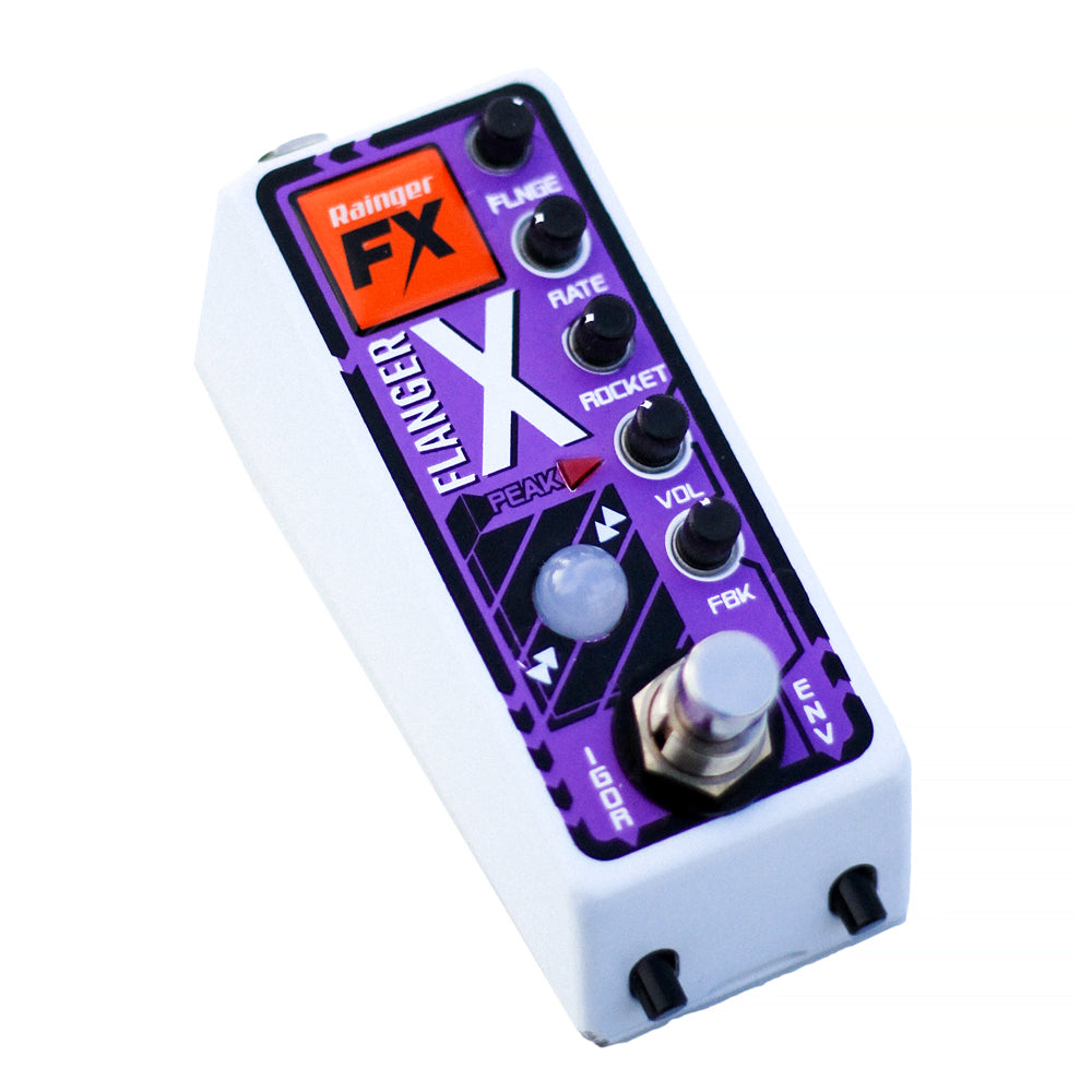 Rainger FX Flanger-X effect pedal - mini white and purple