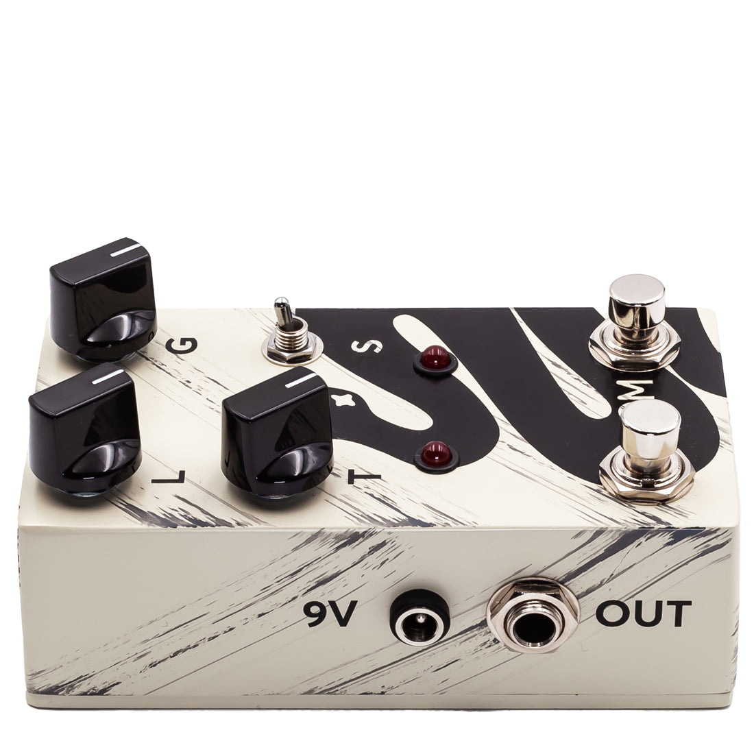Jam Pedals Rattler Distortion Mk2 White and black effect pedal side inputs