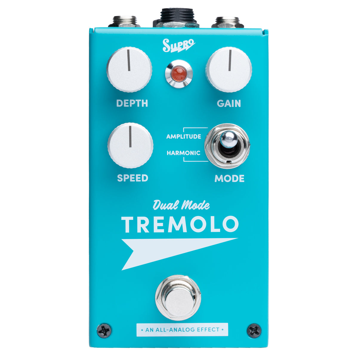 Supro Tremolo effect pedal in sky blue