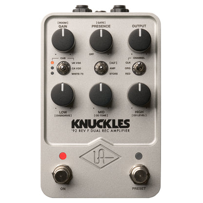 Universal Audio UAFX Knuckles '92 Dual Rec Amplifier Pedal silver metal
