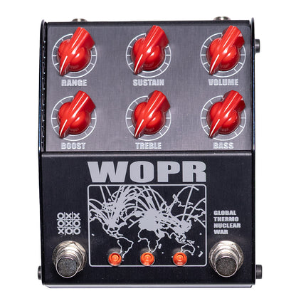 ThorpyFX WOPR fuzz and boost pedal front view
