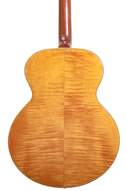 maple back of vintage 1952 Gibson J-185 acoustic jumbo guitar