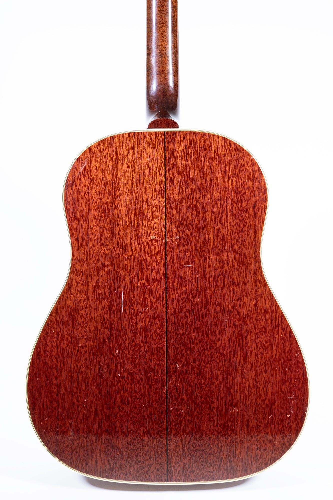 back of a vintage 1960 Gibson Country Western acoustic guitar