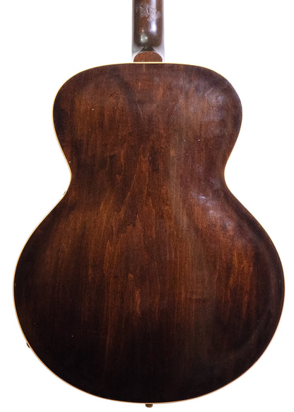 back of a vintage 1952 Gibson ES-125 electric archtop guitar