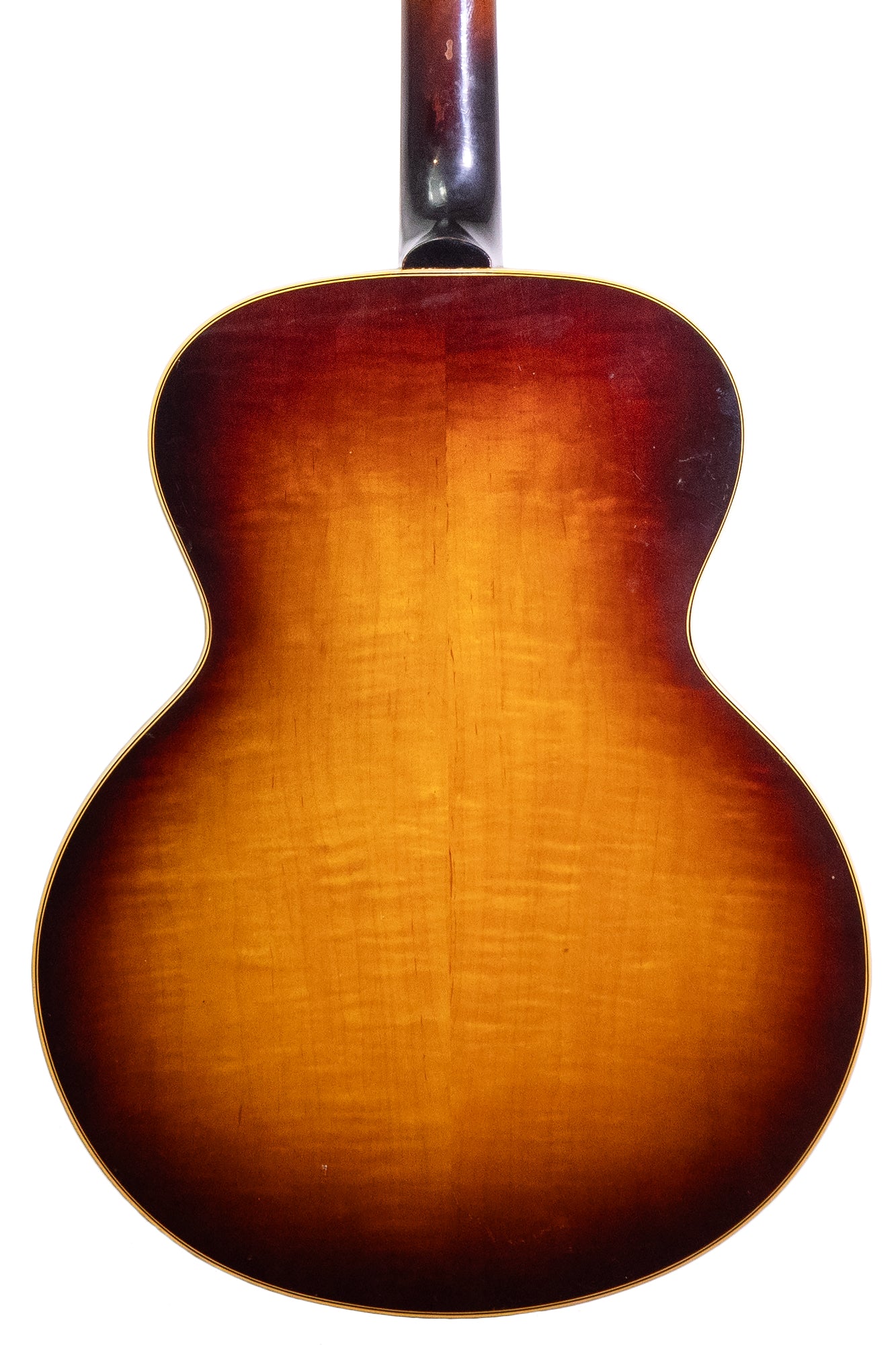 back of vintage 1957 Gibson J-185 jumbo acoustic guitar