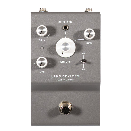 front of Land Devices Moonbow filter overdrive. Grey enclosure