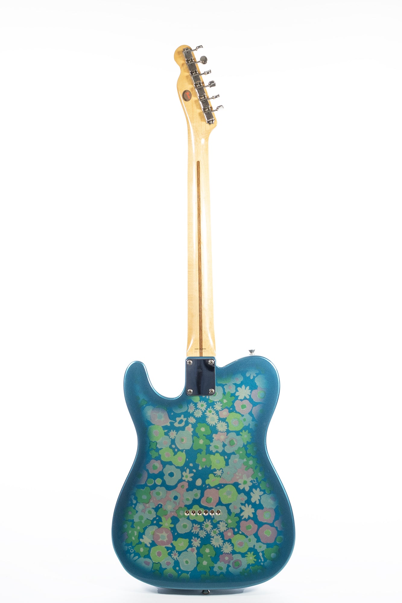 back of a Vintage Japanese 1996 Fender Blue Floral Telecaster electric guitar