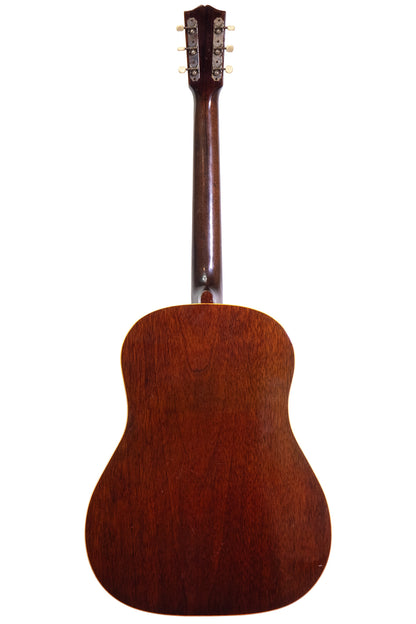 back of a vintage 1940 Gibson J-35 acoustic guitar