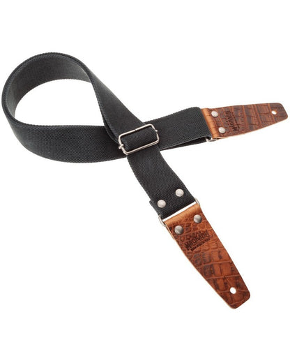 Magrabo Stripe Sc Entry Olded Black 5Cm - Embossed Cocco Pros Brown Silver Buckle