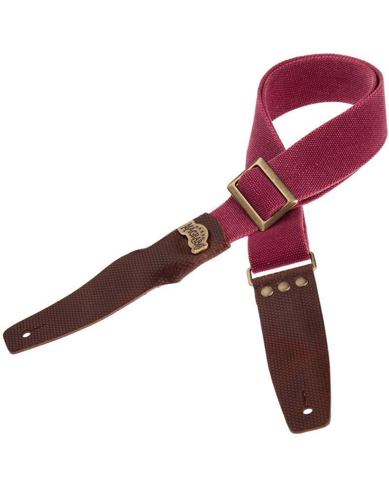 Magrabo Stripe Sc Cotton Washed Bordeaux 5cm - Twinkle Dark Brown, Recta Brass Buckle